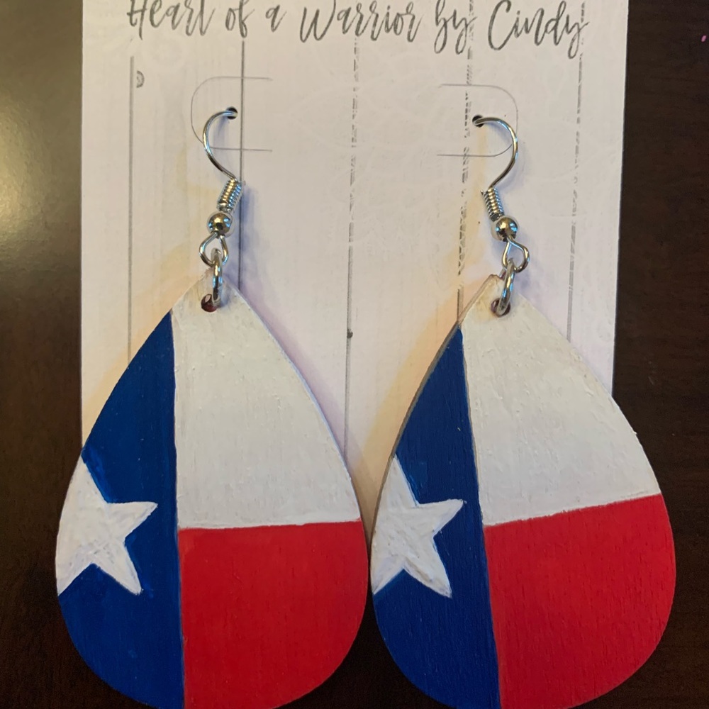 Hand-painted Texas earrings